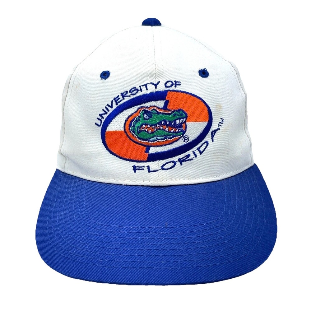 Vintage Florida Gators Hat Cap SnapBack Blue White Script 90s Y2K Adjustable *